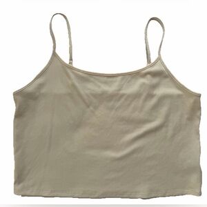 American Eagle Ribbed Crop Cami Tank Top Cream Womens XXL Ivory Bra Top Lounge